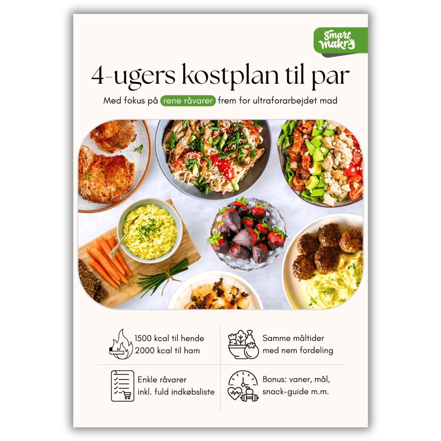 4-ugers kostplan til par (inkl. indkøbsliste) (2. Sortering)