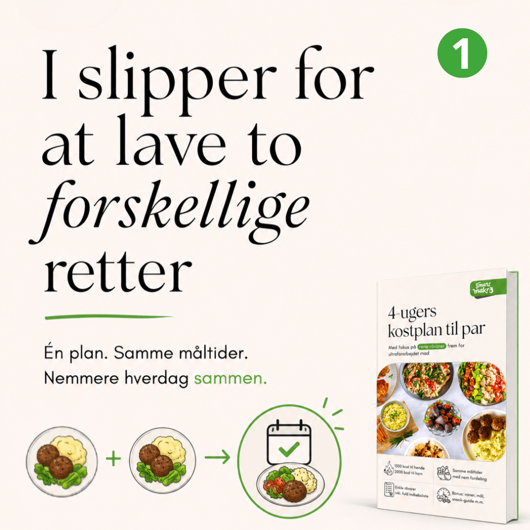 4-ugers kostplan til par (inkl. indkøbsliste)