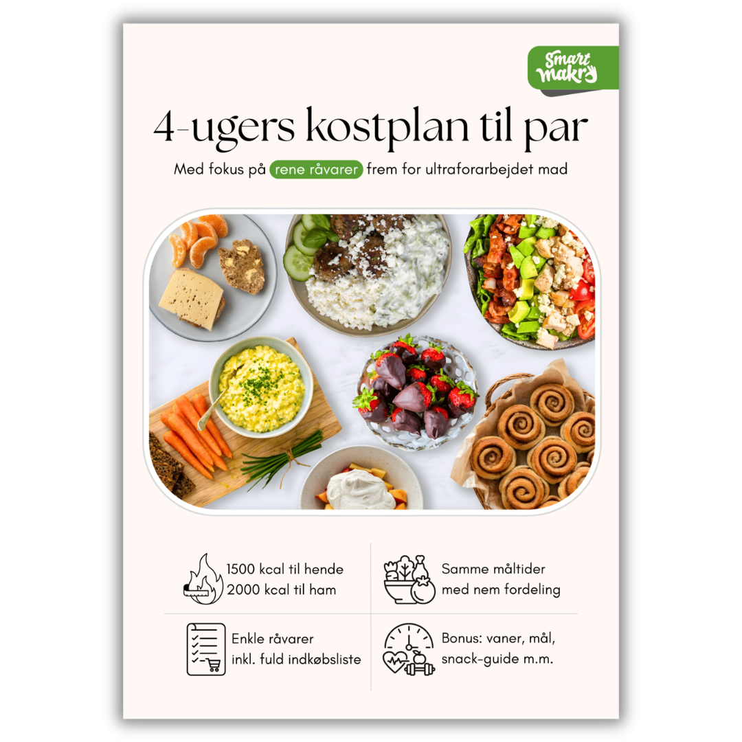 4-ugers kostplan til par (inkl. indkøbsliste)